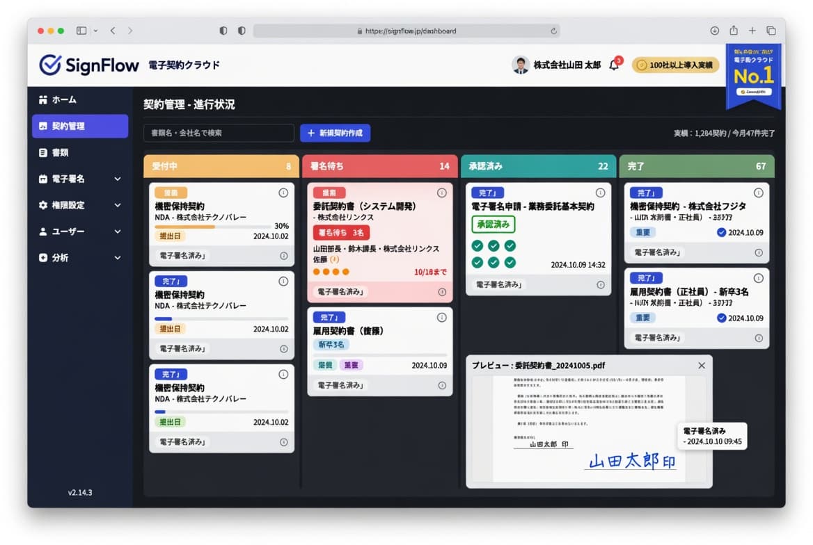 契約・書類管理クラウドシステム